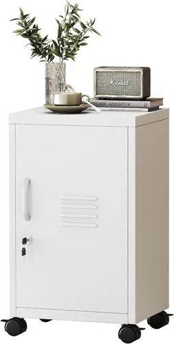 Vista 21 de Gabinete de almacenamiento de casillero de metal de 24.5"H con cerradura - Gabinete pequeño con cerradura para empleados, gabinete de casillero