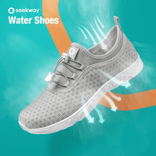 Vista 2 de SEEKWAY Zapatos de agua para hombre y mujer, secado rápido, zapatos acuáticos descalzos, playa, caminar, kayak, canotaje, deportes acuáticos SP006