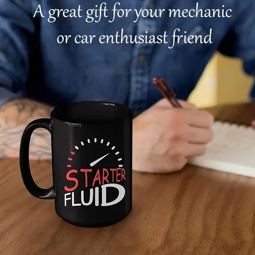 Vista 2 de Taza con líquido para principiantes, regalo divertido para el hermano entusiasta, regalo entusiasta para papá, papá, tío, mecánico, regalos