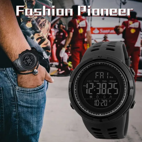 Vista 3 de Men's Digital Sports Watch Waterproof Military Stopwatch Countdown Auto Date Alarm