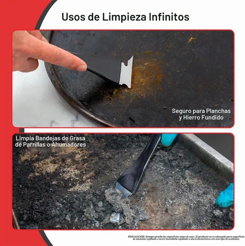 Vista 3 de Rascador de parrilla 3 en 1 herramienta de puerta para plancha, ahumador y barbacoa
