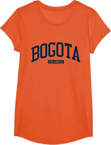 Vista 36 de Bogotá Colombia College University Style Camiseta azul marino, Blanco