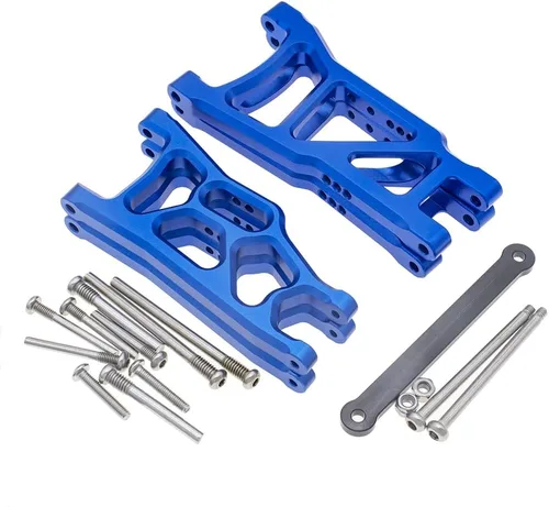 Vista 2 de Suspensión delantera y trasera de aluminio brazos A y barra de lazo para 1/10 Traxxas Slash 2WD RC Car Upgrade Parts Hop Ups, reemplazo de 2555 3631