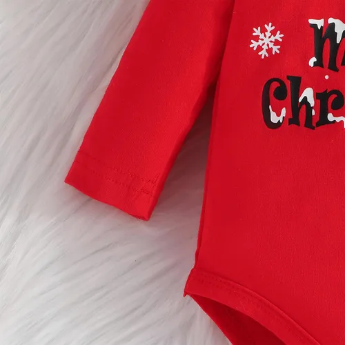 Vista 4 de Newborn Baby Boy Girl My First Christmas Outfits Sweatshirt Romper Long Pants Hat 3Pcs Xmas Fall Winter Clothes