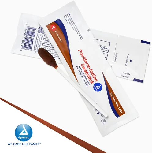 Vista 7 de Dynarex Hisopos de yodo de povidona, hisopos empaquetados en paquete individual de papel de aluminio, antiséptico para preparación de la piel