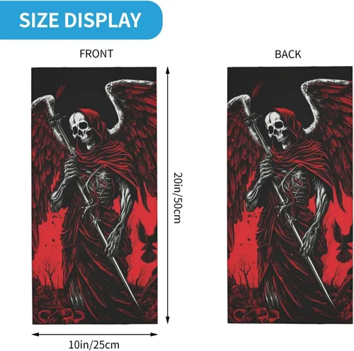 Vista 3 de HERRECX angel demon skeleton skull grim reaper red Neck Gaiter Face Cover Scarf Balaclava Bandana for Women Men Gaiter Mask for Motorcycle Cycling