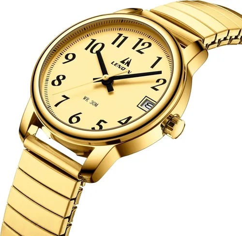 Vista 3 de LN LENQIN Relojes para mujer, reloj de cuarzo analógico de acero inoxidable para mujer, impermeable, fácil de leer, reloj de pulsera para mujer