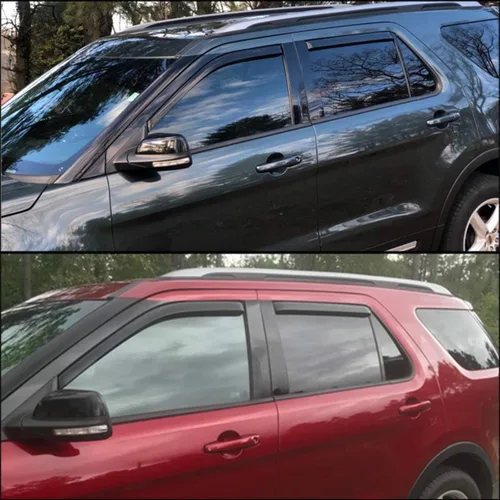 Vista 4 de Lightronic Visera de ventana de ventilación automática con clip extra duradero, compatible con Ford Explorer 2011-2019, protección UV, deflector