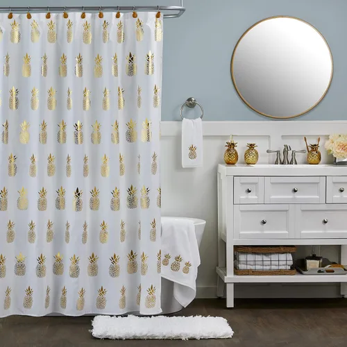 Vista 4 de SKL Home by Saturday Knight Ltd. - Toalla de baño dorada con piña, color blanco, pequeño