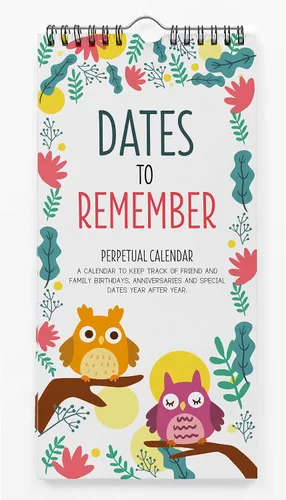 Vista 11 de Winter Wonderland - Calendario perpetuo rústico para colgar en la pared, para cumpleaños, aniversario, recordatorio de eventos especiales Verde