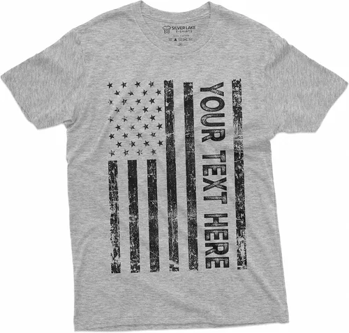 Vista 5 de Add Your Text - Camiseta patriótica personalizada para hombre
