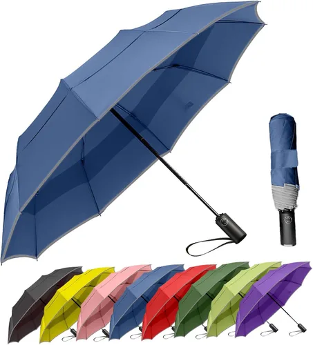 Vista 21 de MRTLLOA Paraguas de Viaje Compacto Resistente al Viento de 42/49 Pulgadas para Lluvia, Ligero, Portátil, Automático, Fuerte, Paraguas Plegable