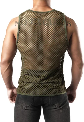 Vista 3 de JOGAL Camiseta de malla ajustada sin mangas para hombre
