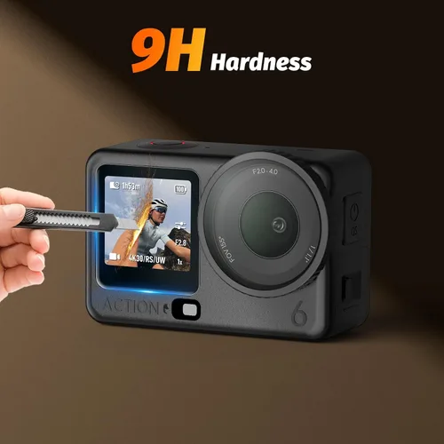 Vista 6 de AMAZEAR Protector de pantalla de lente para accesorios DJI Osmo Action 6 (paquete de 6), protector de pantalla de vidrio templado Action6 Pro