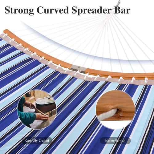 Vista 4 de SUNCREAT Hamacas Hamaca Portátil para Exteriores con Soporte, Capacidad de 475 libras, Hamaca Doble Resistente con Soporte Incluido, Patente