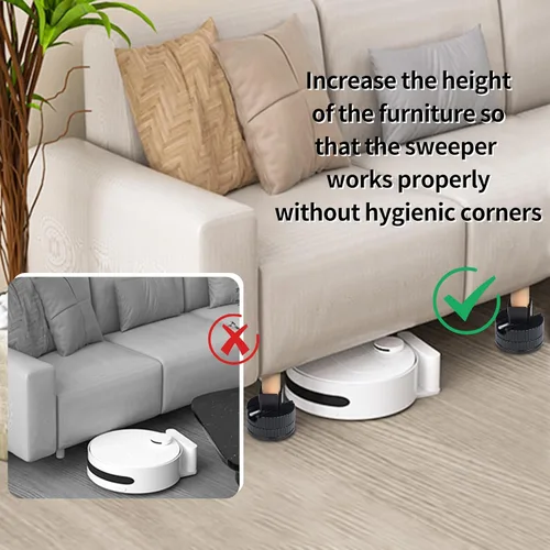 Vista 6 de 4 elevadores de cama con abrazadera de tornillo ajustable de ajuste fino, elevadores de muebles duraderos con una capacidad de carga de 4000 libras