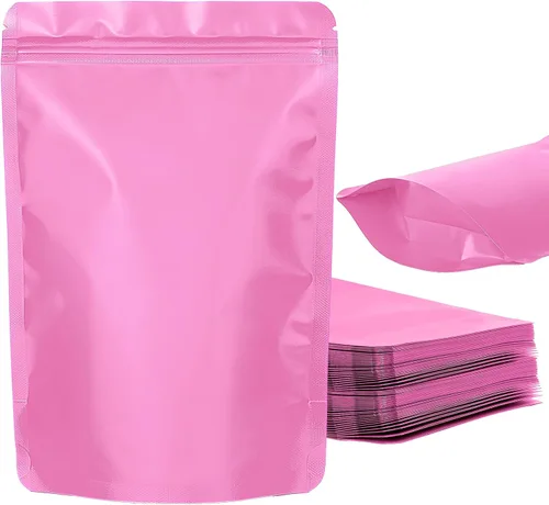 Vista 14 de Paquete de 100 bolsas resellables de pie, a prueba de olores, bolsas de papel de aluminio sellables para embalaje (negro, 3.5 x 5.1 pulgadas)