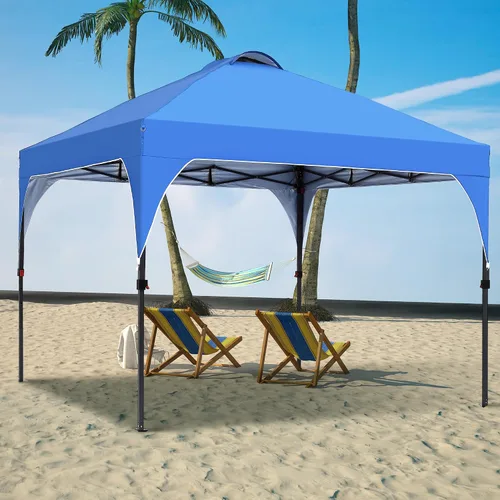 Vista 7 de GDY Tienda de campaña desplegable de 8 x 8 pies, kiosco fácil de instalar, toldo para exteriores con 3 alturas ajustables para eventos, fiestas, Azul