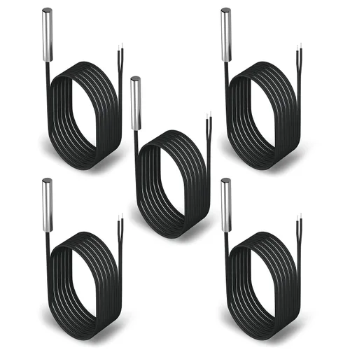 Vista 9 de DROK Sonda de sensor de temperatura de 10 K 3 piezas, sonda de temperatura NTC impermeable de acero inoxidable de 1 metro para varios dispensadores