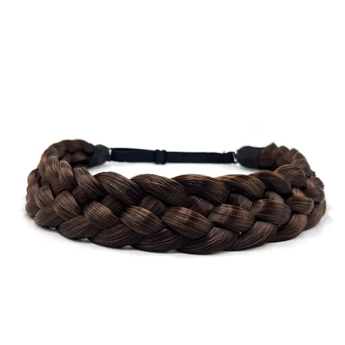Vista 26 de Diadema de pelo sintético de 5 hebras trenzadas, clásicas, gruesas, anchas, trenzadas, elásticas, multicolor, accesorios de belleza para el cabello