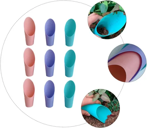 Vista 2 de Happyyami 9 Uds suculenta taza pala cubo colorido pequeño jardinería cucharas jardín cucharada herramienta planta cubo pala niños jardín