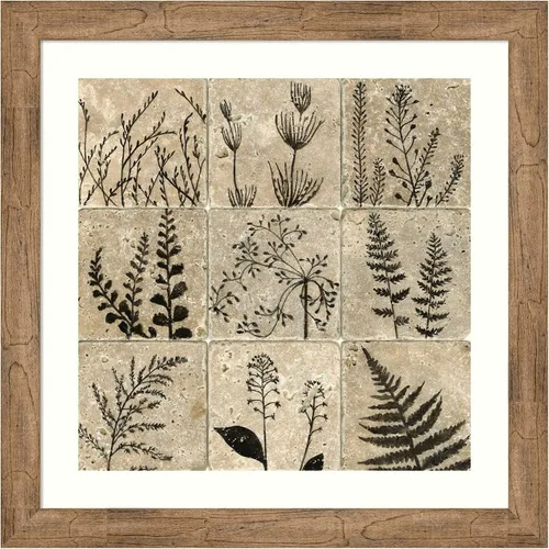 Vista 7 de Amanti Art Lienzo decorativo para pared, diseño de silueta I de azulejos de piedra de 24 x 24 pulgadas, por Megan Meagher, arte de pared de flores