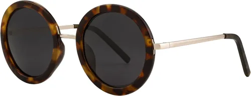 Vista 19 de JOOX Gafas de sol redondas polarizadas retro para mujer, gafas de sol vintage de gran tamaño con lente de protección UV 100%