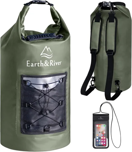 Vista 24 de EARTH&RIVER Mochila seca impermeable de alta calidad, extra gruesa, protección para todas las actividades acuáticas y campamentos, bolsa seca ligera