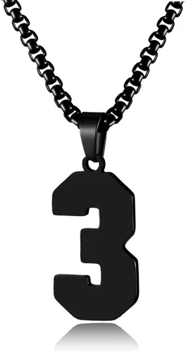 Vista 34 de Collar de Número Dorado para Hombre, Cadena de Acero Inoxidable con Colgante de Número para Atletas, Joyería Deportiva Personalizada para Niños
