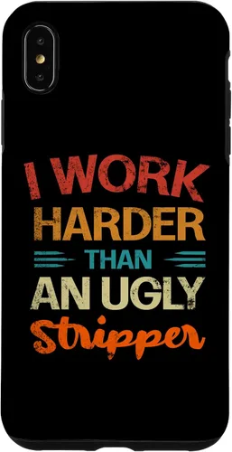 Vista 8 de Funda vintage divertida para iPhone 12 mini I Work Harder than an Ugly Stripper Sarcastic