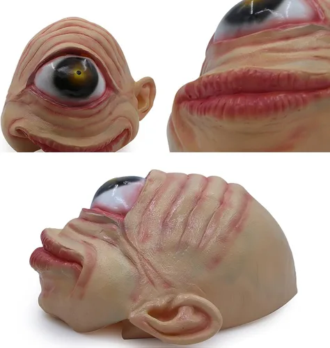 Vista 3 de MOLEZU Single Eye Cyclops Mask, Scary Alien Mask Halloween Horror Mask Yellow