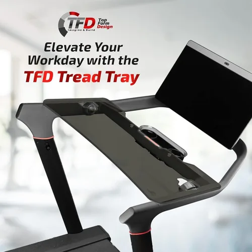 Vista 2 de TFD The Tread Tray 2.0 Compatible con Peloton Tread (no es compatible con Tread Plus), fabricado en Estados Unidos Soporte de escritorio