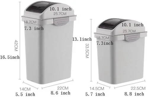 Vista 2 de Garbage Cans Swing Cover Household Garbage Bin,4.7/2.1 Gallon Capacity,for Kitchen,Office,Courtyard,Can Slit(Size : S Blue) Basket