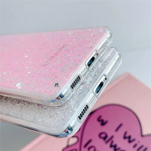Vista 4 de Funda de lujo con purpurina para Samsung Galaxy S22 S21 Plus S20 FE A72 A51 A71 A32 A52 Note 20 10 suave a prueba de golpes, T1 para Samsung A12 5G