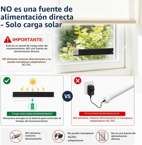 Vista 5 de Cargador de panel solar de 8.4 V para persianas enrollables motorizadas, fuente de alimentación solar de alta eficiencia de 3.5 W/11 W
