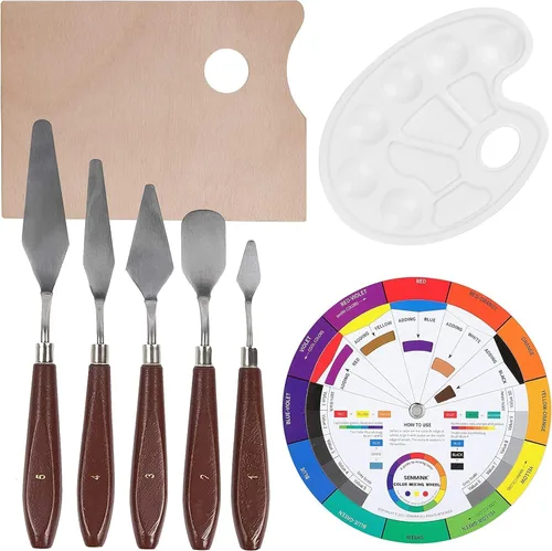 Vista 6 de Juego de 149 piezas de pintura de artista de lujo con caballete de aluminio y madera de haya, 48 colores de pinturas acrílicas y al óleo, pinturas