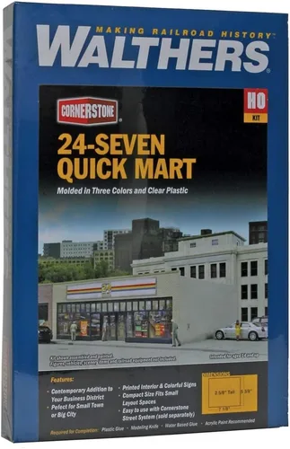 Vista 2 de Walthers, Inc. Seven Quick Mart Kit, 7-1/8 X 5-3/8 X 2-5/8" 18 X 13.6 X 2.6 in