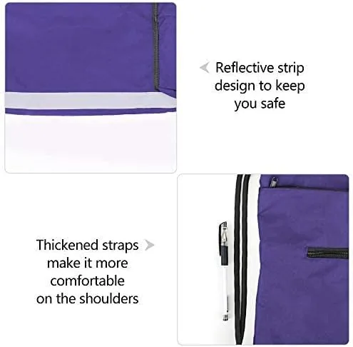 Vista 5 de Mochila con cordón, con estilo deportivo, bolsa de gimnasio para mujeres, hombres y niños, bolsa de gran tamaño con zíper y bolsillos de malla