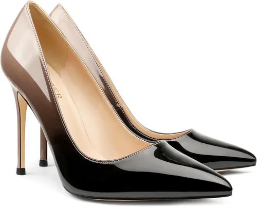 Vista 13 de COLETER Zapatos de vestir con punta puntiaguda de 4 pulgadas para mujer 02 negro