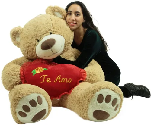 Vista 5 de Big Plush Te Amo - Oso de peluche gigante de 5 pies suave romántico con forma de corazón para mostrar amor
