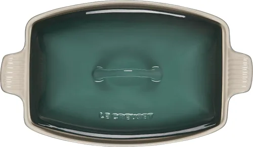 Vista 3 de Le Creuset Heritage - Cacerola de cerámica profunda con tapa, 4.5 qt., alcachofa