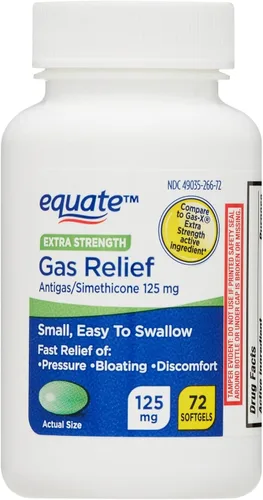 Vista 2 de Basket Goods - Cápsulas blandas de 125 mg Simeticona, alivio de gases extra fuertes para adultos, molestias abdominales y estomacales, alivio