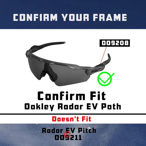 Vista 7 de Predrox Radar EV Path Lentes y kits de goma de repuesto para gafas de sol Oakley OO9208 polarizadas