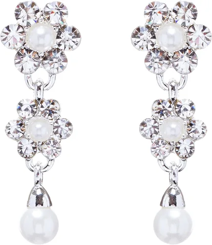 Vista 2 de accessoriesforever Mujeres Novia Boda Prom Fashion Jewelry Set Floral y Pearl & Rhinestone