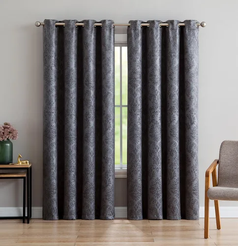 Vista 10 de LinenZone Par de Cortinas de Dormitorio Azul Verde Azulado. Estas Cortinas Opacas de Decoración Moderna son una Gran Opción como Cortinas de Ventana