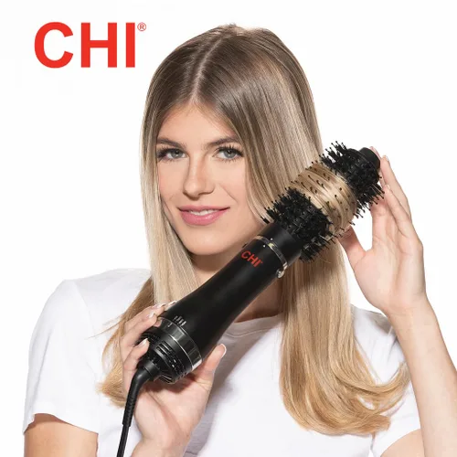 Vista 6 de CHI Cepillo redondo 3 en 1 para secado de pelo, cepillo secador de pelo para cabello liso y sin encrespamiento, 3 cabezales de cepillo