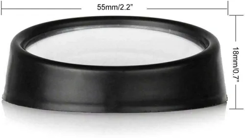 Vista 4 de x xotic tech Espejo de punto ciego, espejo retrovisor convexo redondo negro de vidrio HD de 2 pulgadas, rotación de 360°, gran angular, universal