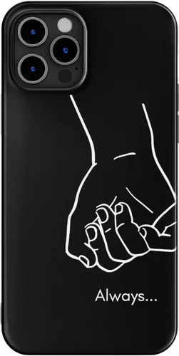 Vista 2 de Funda negra a juego compatible con iPhone SE 2022 2020 3ª 2ª generación - iPhone 7 - iPhone 8 para parejas, juego de funda de TPU para parejas
