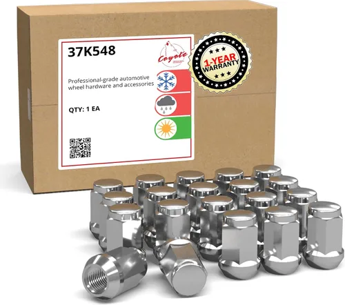 Vista 22 de Wheel Accessories Parts 20 piezas de tuercas de llanta M14x1.5, rosca de 14x1.5, tuerca de seguridad tipo bellota, 1.4" de largo, negras Negro