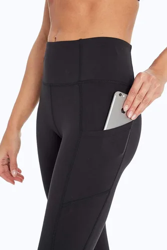 Vista 3 de Jessica Simpson Sportswear Leggings capri con bolsillo para control de abdomen para mujer